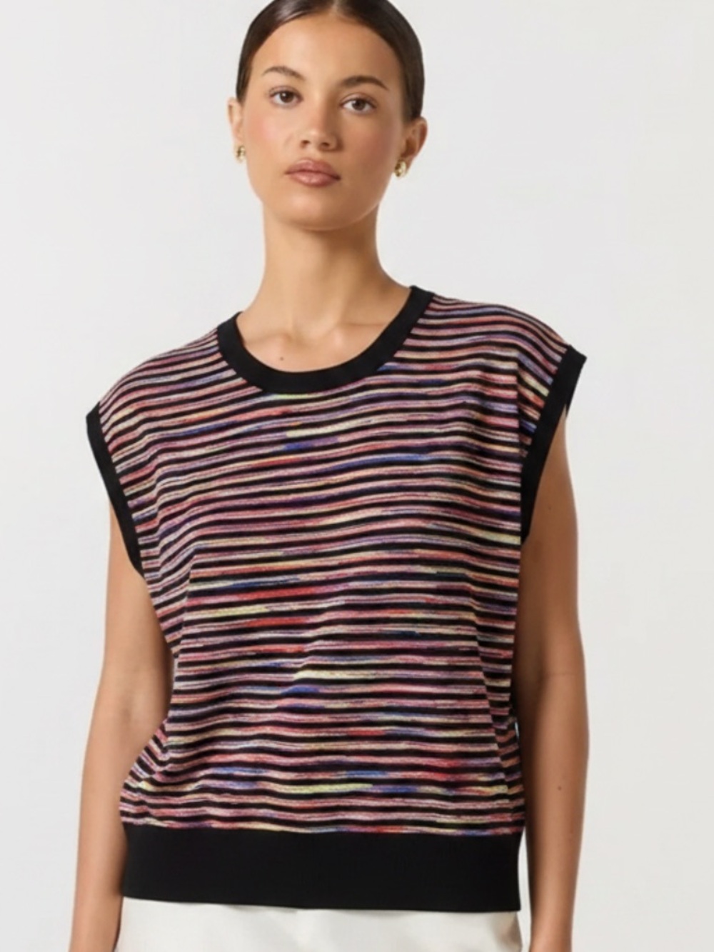 Guess by Marciano Striped Multicolor Rayon Knit Blouse S M